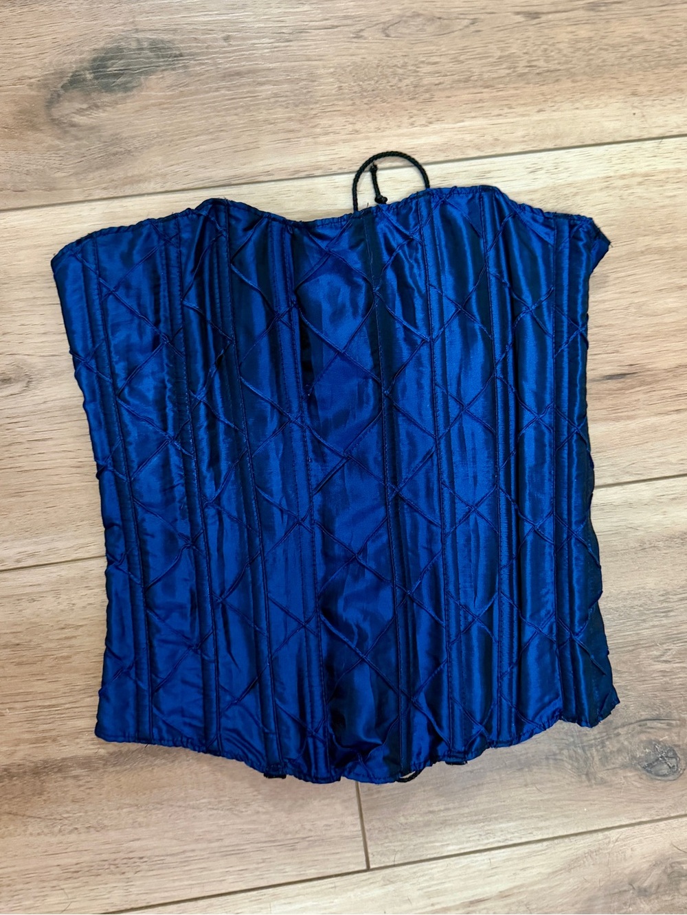 Women's Strapless Quilted Corset Top Blue